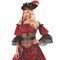 Women's Pirate Costume Swashbucklin Scarlet Dress with Vest Petticoat Belt and Hat